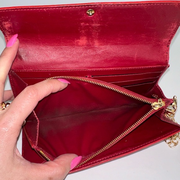 💯 LOUIS VUITTON Monogram Red Vernis Reade Wallet on Chain - Picture 5 of 11